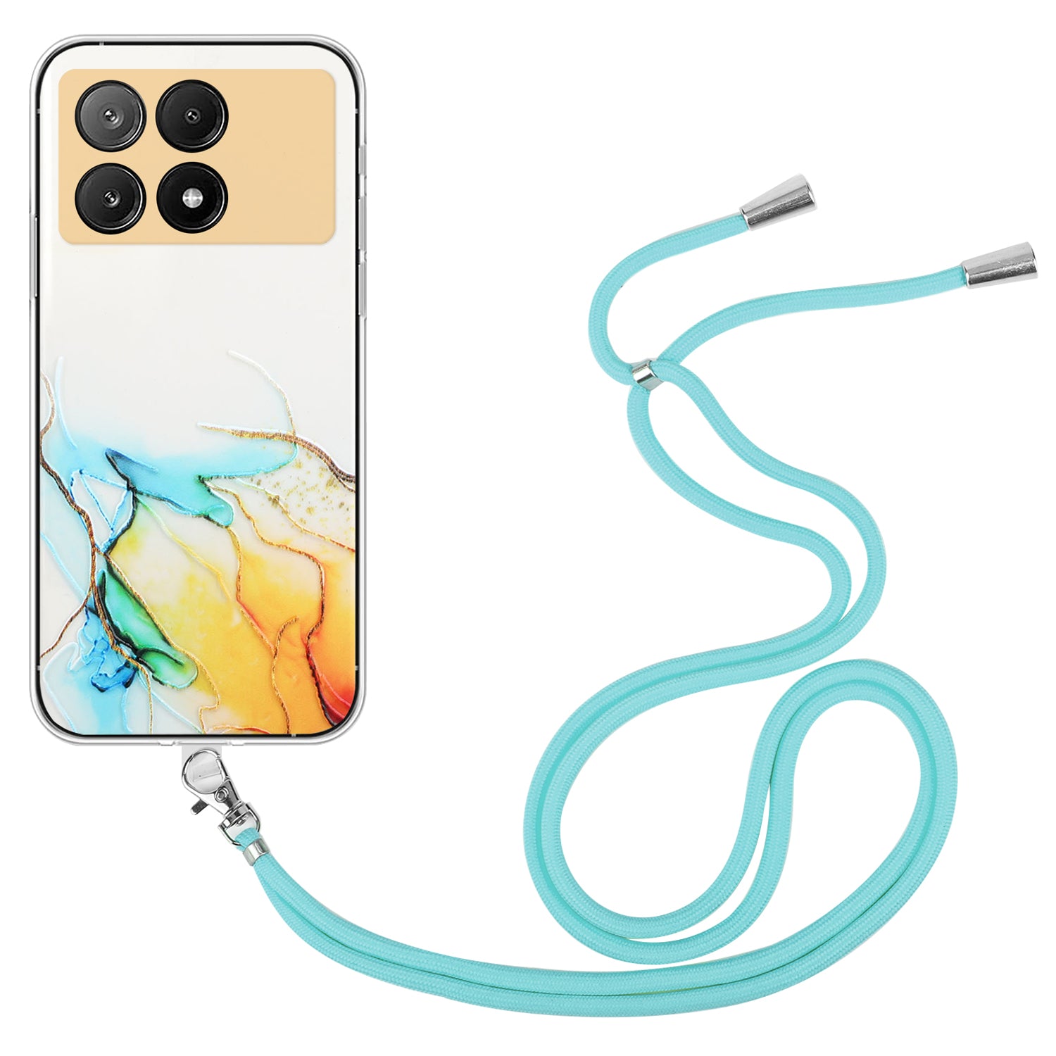 For Xiaomi Poco X6 Pro 5G / Redmi K70E 5G Cell Phone Case Hollow Marble Pattern TPU Cover with Lanyard For Xiaomi Poco X6 Pro 5G / Redmi K70E 5G Cell Phone Case Hollow Marble Pattern TPU Cover with Lanyard
